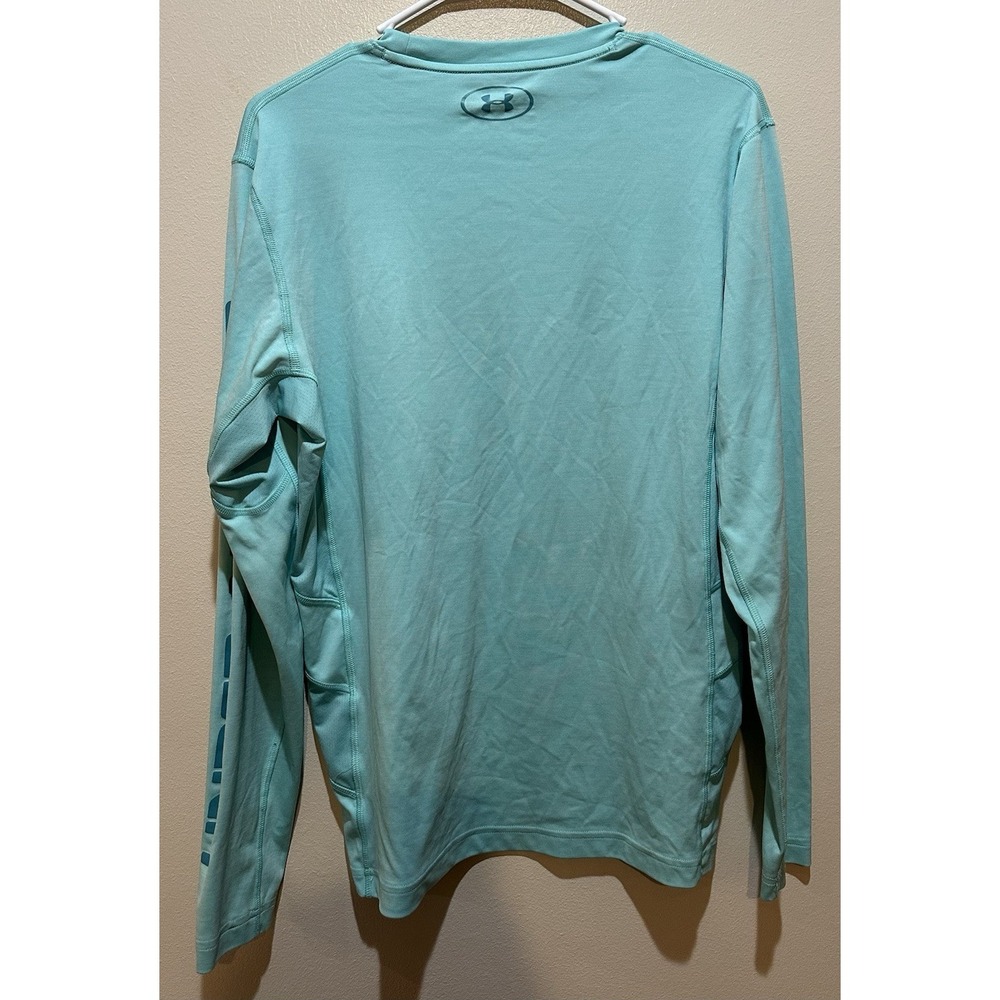 Under Armour Men's‎ HeatGear "Fish" Long Sleeve Size M - Teal - Picture 4 of 4